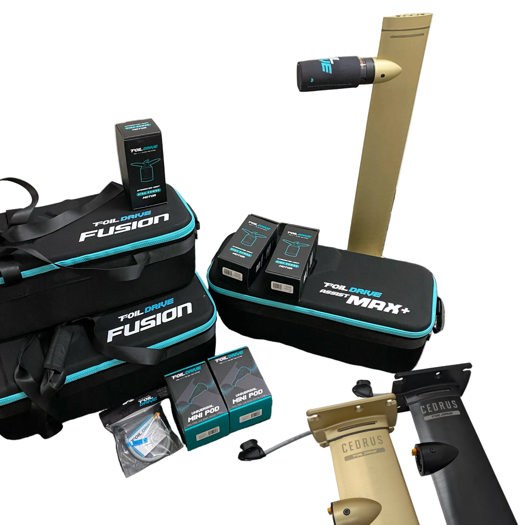 Selection of Foil Drive products available from Cedrus an Authorized Dealer and manufacturer of universal integrated masts