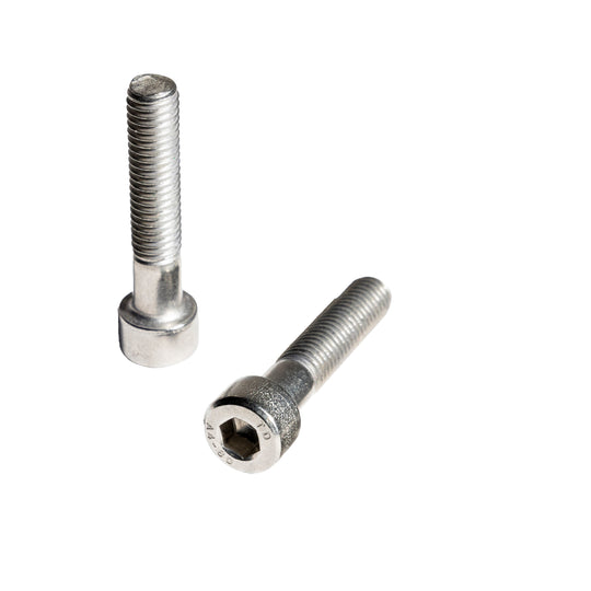 Project Cedrus Adapter Hardware Kit, featuring two M8x40mm Socket Head Cap screws in durable stainless steel. Essential for securely connecting foiling components, these screws offer robust performance with their Metric 8mm size and 1.25mm thread pitch, recommended for replacement when experiencing unexpected loosening to maintain the strength and integrity of the mast connection